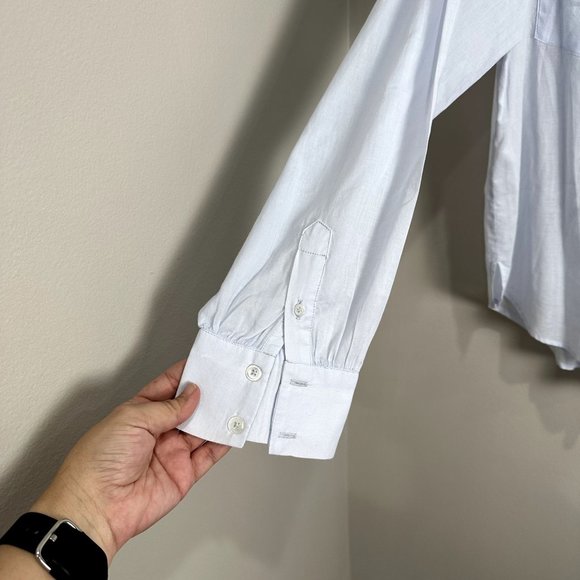 Veronica Beard Light Blue Button Up Shirt Womens Size L 100% Cotton - Picture 6 of 10